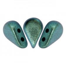 Les perles par Puca® Amos beads Metallic mat green turquoise 23980/94104